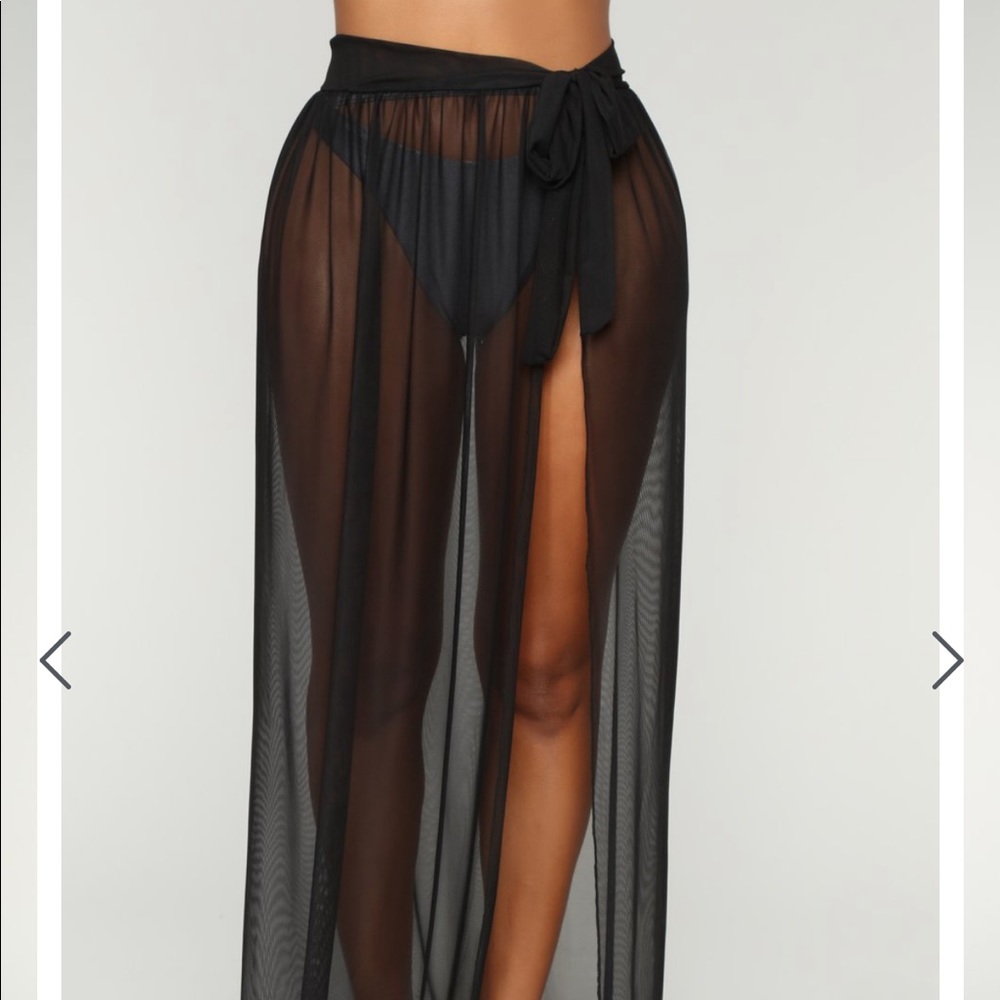 black bathing suit cover up skirt